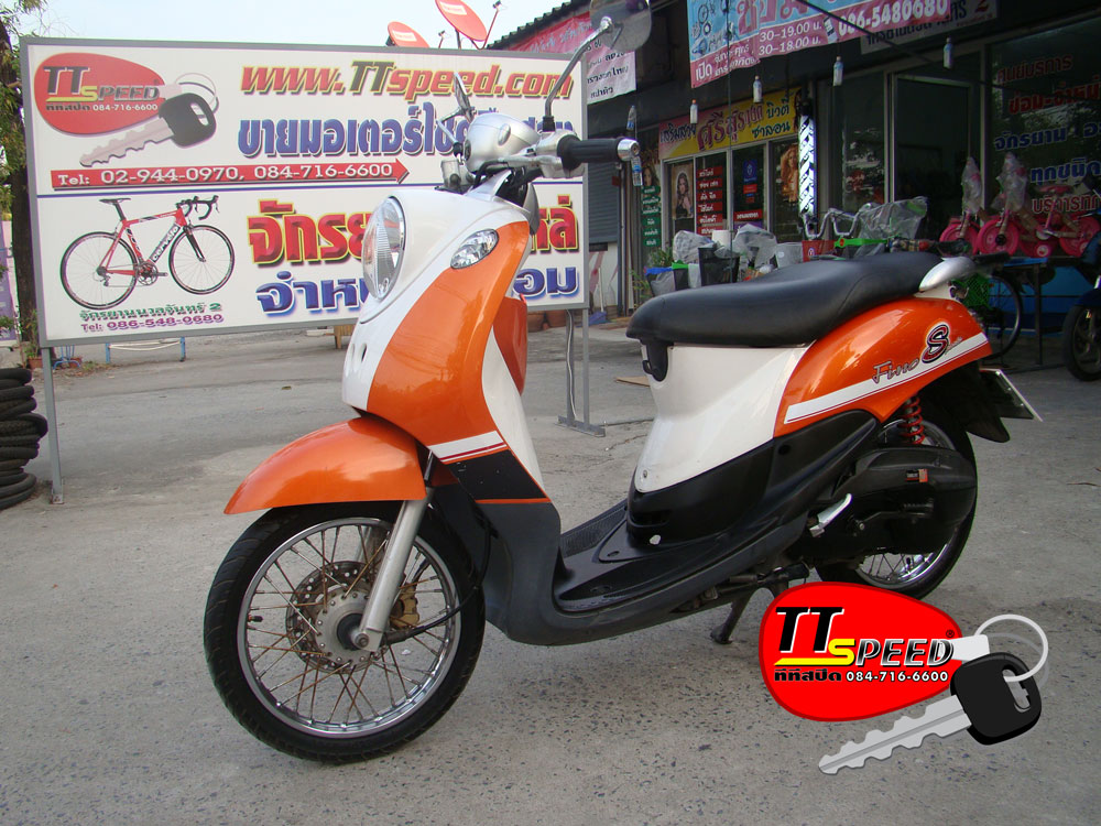 Yamaha Fino-S ขนาดเครื่อง 115 Cc. สีส้ม -ขาว | Ttspeed.Com