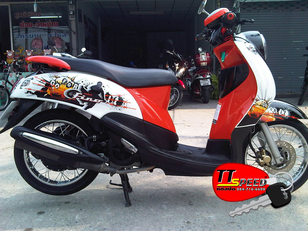 Yamaha Fino สีส้ม-ดำ สวิงอาร์ม ปี53 | Ttspeed.Com