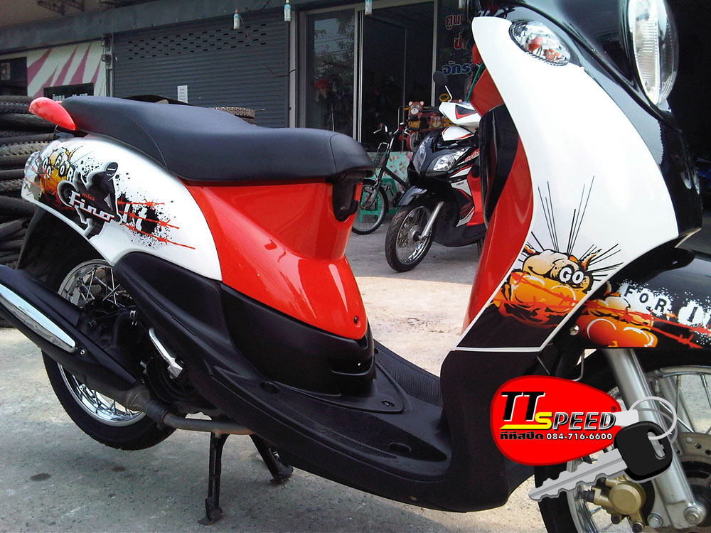 Yamaha Fino สีส้ม-ดำ สวิงอาร์ม ปี53 | Ttspeed.Com