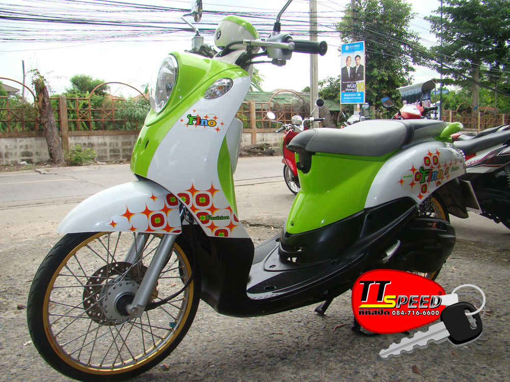 Yamaha รุ่น Fino สีเขียว-ขาว 115 Cc. ปี53 | Ttspeed.Com