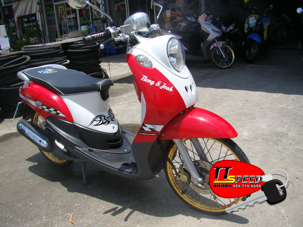 Yamaha รุ่น Fino S สีแดง-ขาว จดทะเบียนปี 51 | Ttspeed.Com